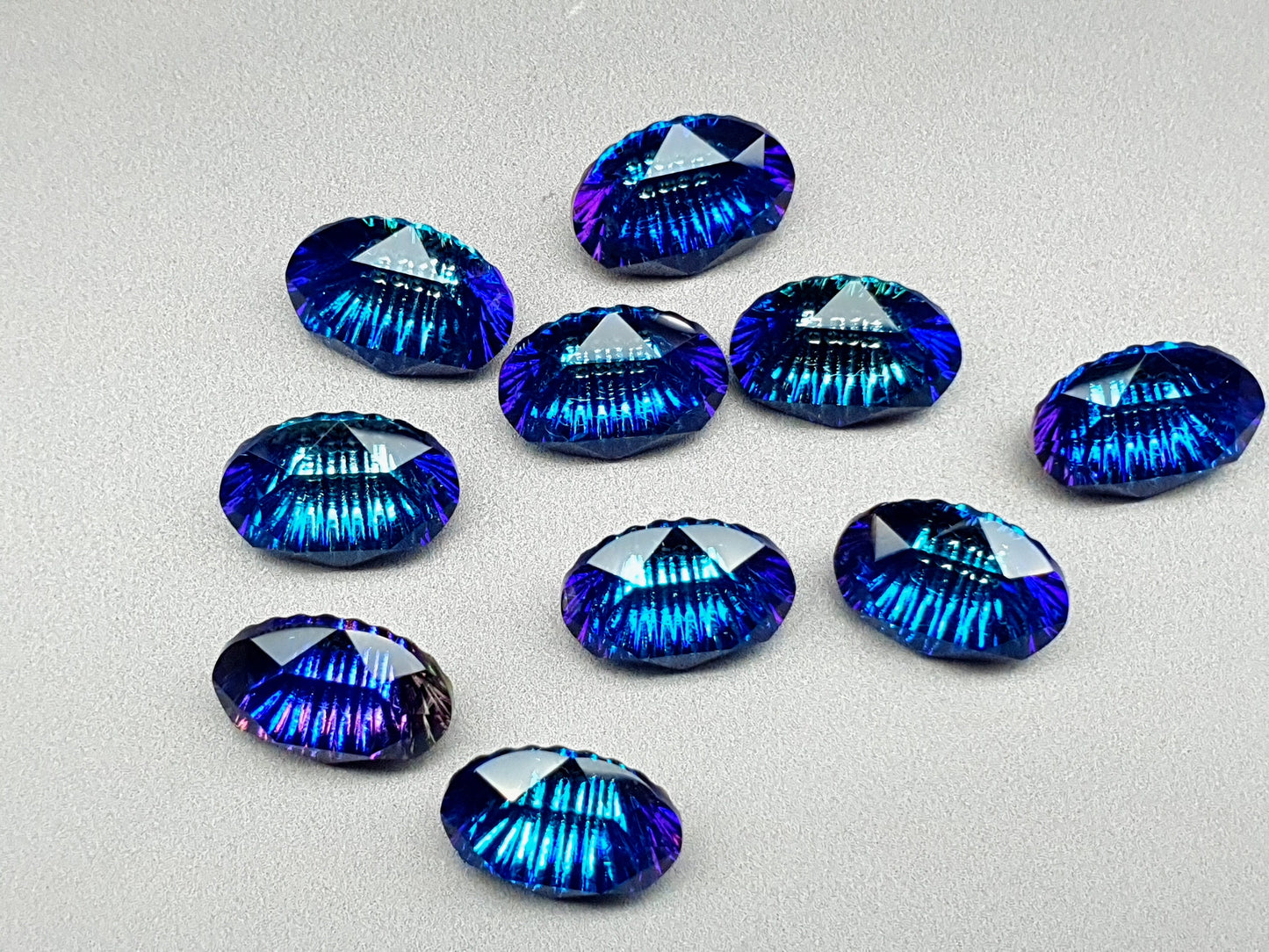 Glass crystal - Oval - 14 mm - Mystic blue