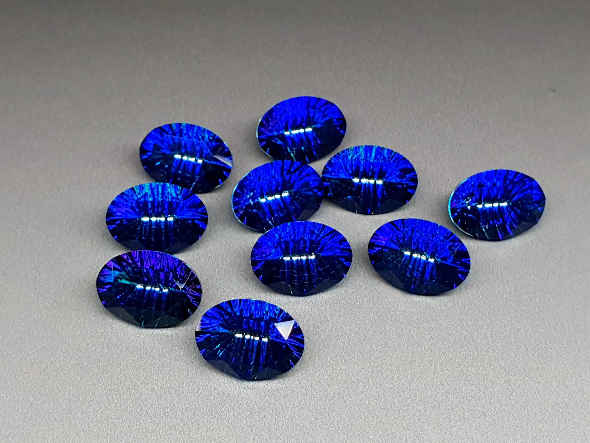 Glass crystal - Oval - 14 mm - Mystic blue