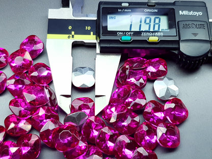 Glass crystal - rounded edge square - 12 mm - magenta