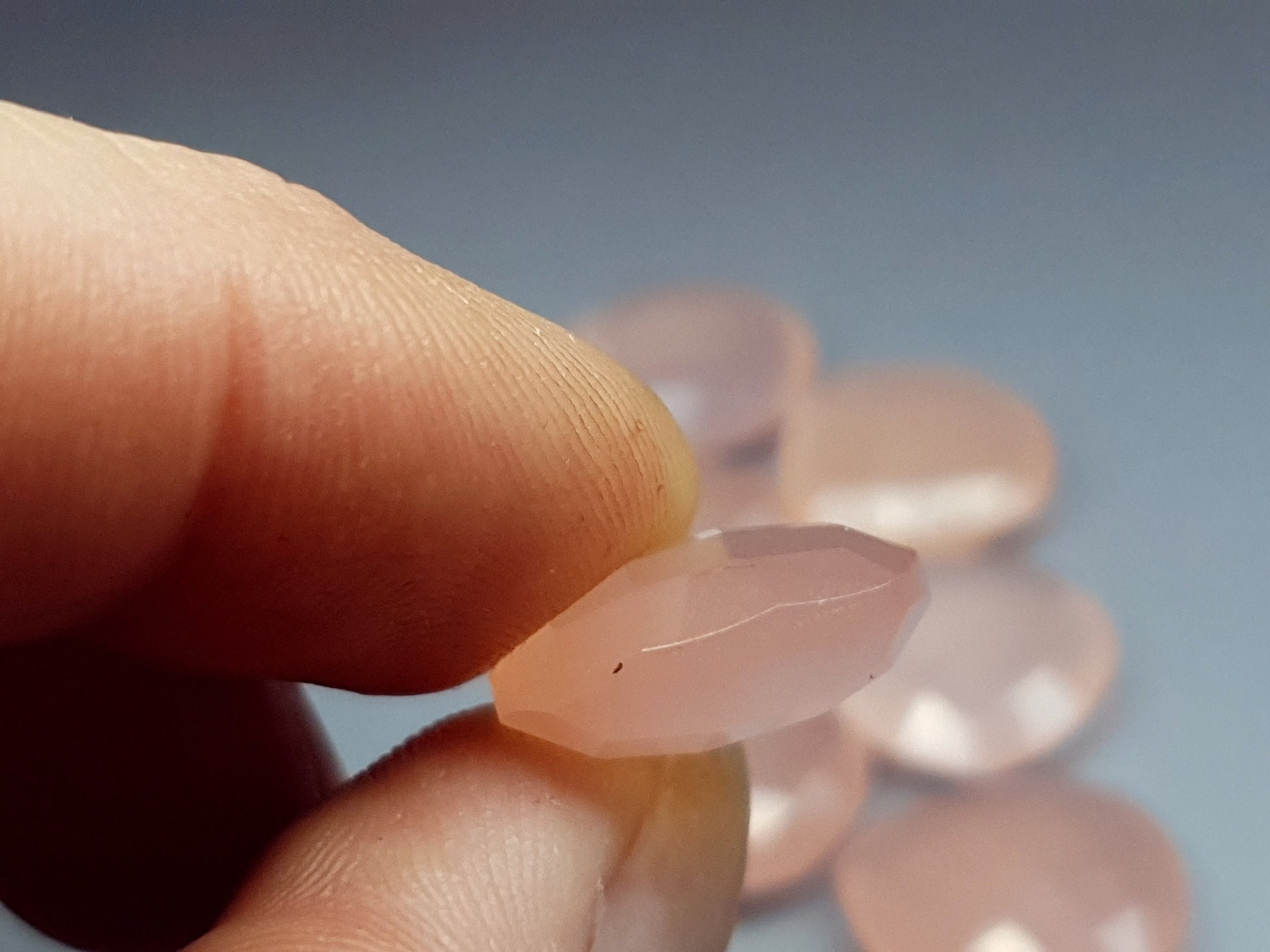 Rose quartz - puffy pear - 16 mm - pink