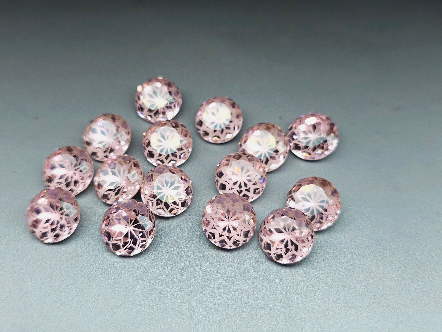 Glass crystal - round - 14 mm - Morganite pink