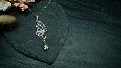 Butterfly filigree pendant