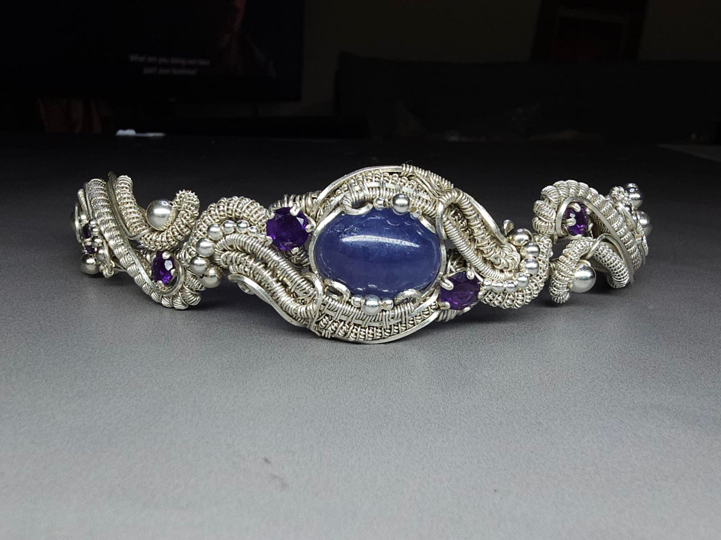 Silver & tanzanite heady bracelet