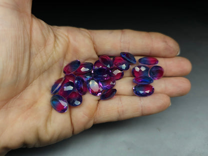 Glass crystal - Oval - 14 mm - purple blue ombre