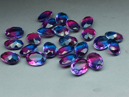 Glass crystal - Oval - 14 mm - purple blue ombre