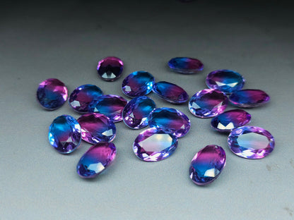 Glass crystal - Oval - 18 mm - purple blue ombre