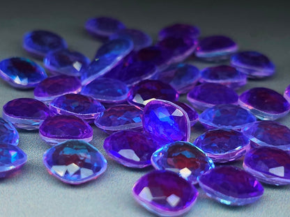 Glass crystal - aura quartz - 8 mm - Purple & turquoise