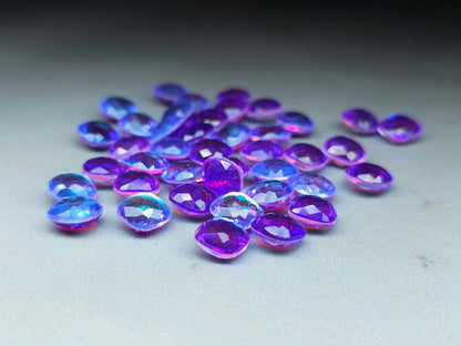 Glass crystal - aura quartz - 8 mm - Purple & turquoise