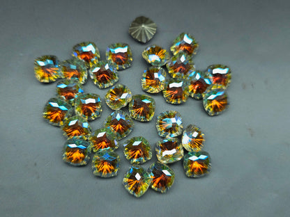 Glass crystal - square - 10 mm - Starburst - Sunflower