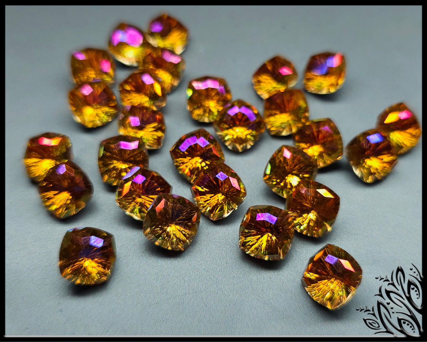 Glass crystal - square - 10 mm - Starburst - Phoenix