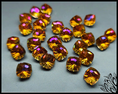 Glass crystal - square - 10 mm - Starburst - Phoenix