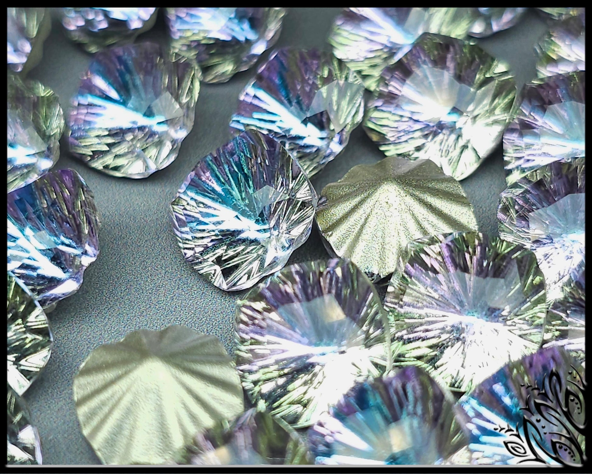 Glass crystal - square - 10 mm - Starburst - Lavender