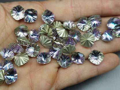 Glass crystal - square - 10 mm - Starburst - Lavender