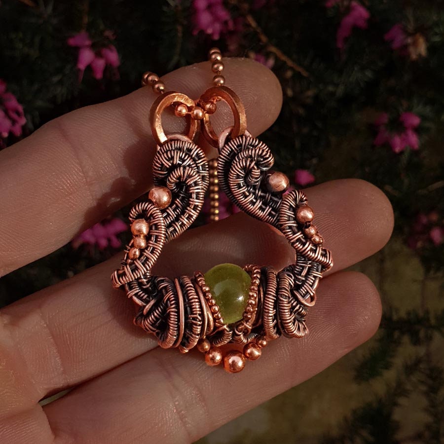 Elegant heart copper pendant 'Nova'