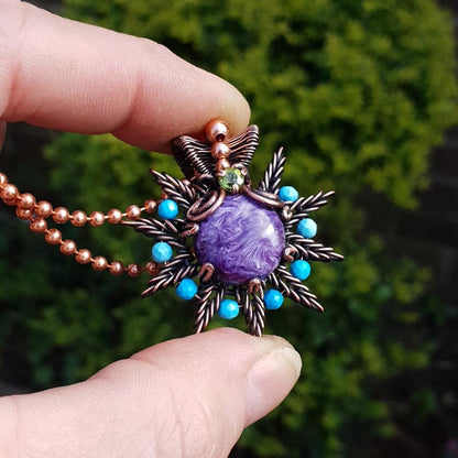 Copper charoite pendant 'Vega'