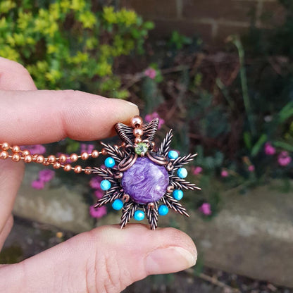 Copper charoite pendant 'Vega'