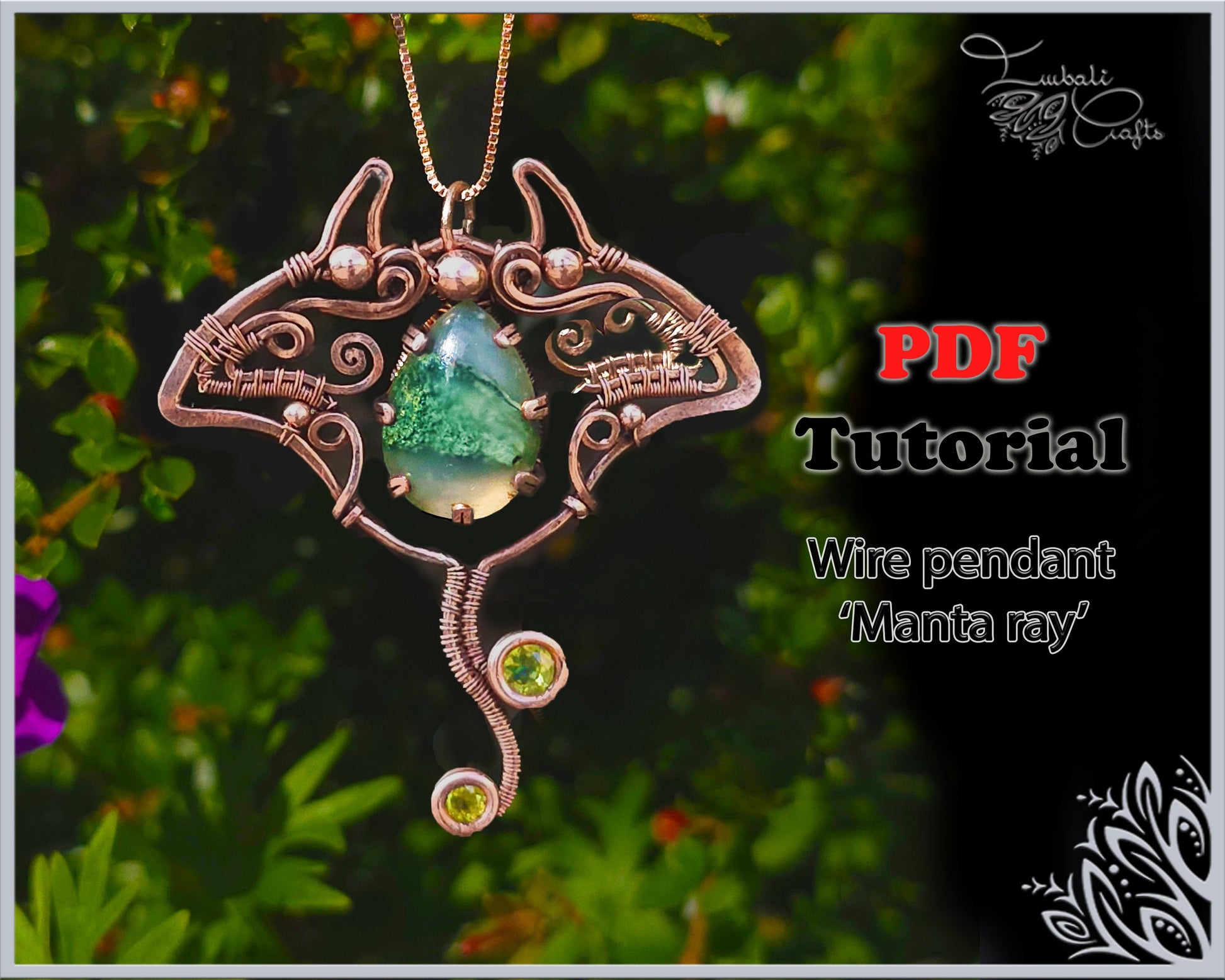 PDF Tutorial - Manta ray - wire weaving pattern - pendant tutorial - wire pendant