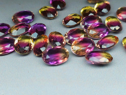 Glass crystal - Oval - 18 mm - pink clear ombre