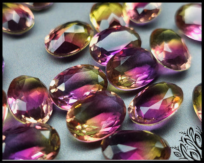 Glass crystal - Oval - 18 mm - pink clear ombre