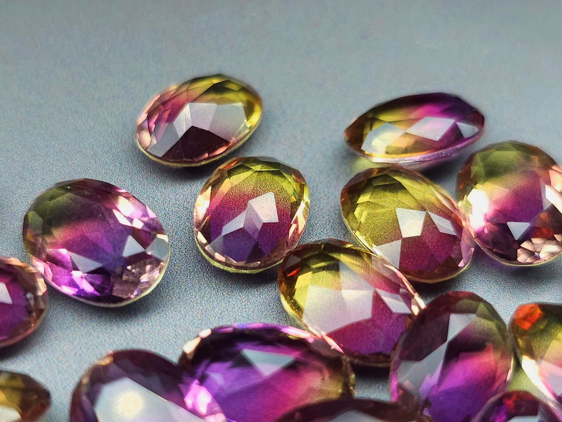 Glass crystal - Oval - 18 mm - pink clear ombre