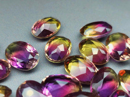 Glass crystal - Oval - 18 mm - pink clear ombre