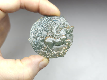 Carved labradorite unicorn - stone 5