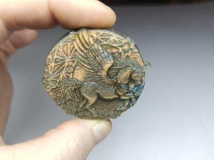 Carved labradorite unicorn - stone 6