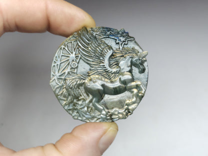 Carved labradorite unicorn - stone 7