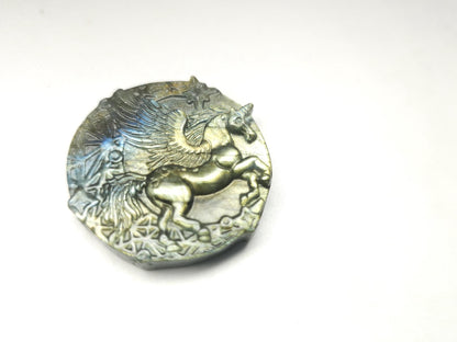 Carved labradorite unicorn - stone 9