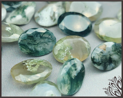 Moss agate - loose gemstone - various sizes - oval faceted