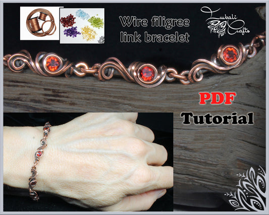 PDF TUTORIAL - Wire filigree link bracelet