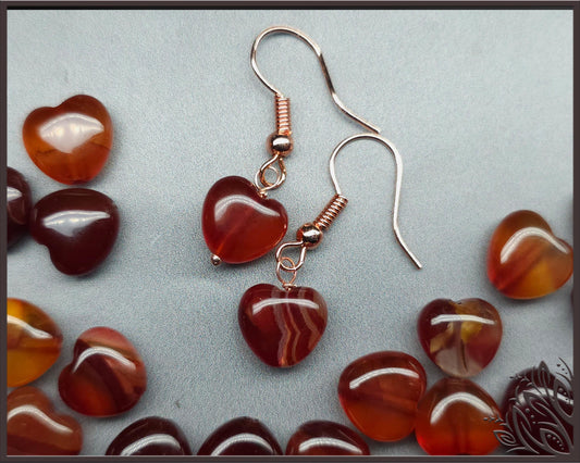 Agate heart - drilled - 10 mm