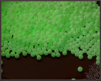 Fluorescent beads - green - round - 3 mm