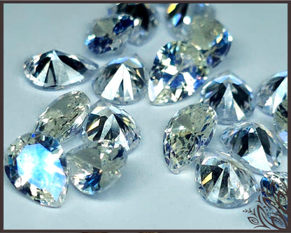 Cubic zirconia - Moonstone - 8 mm - pear facet cut