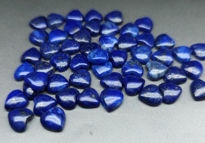 Blue Lapis lazuli heart - flat back cab - 8 mm