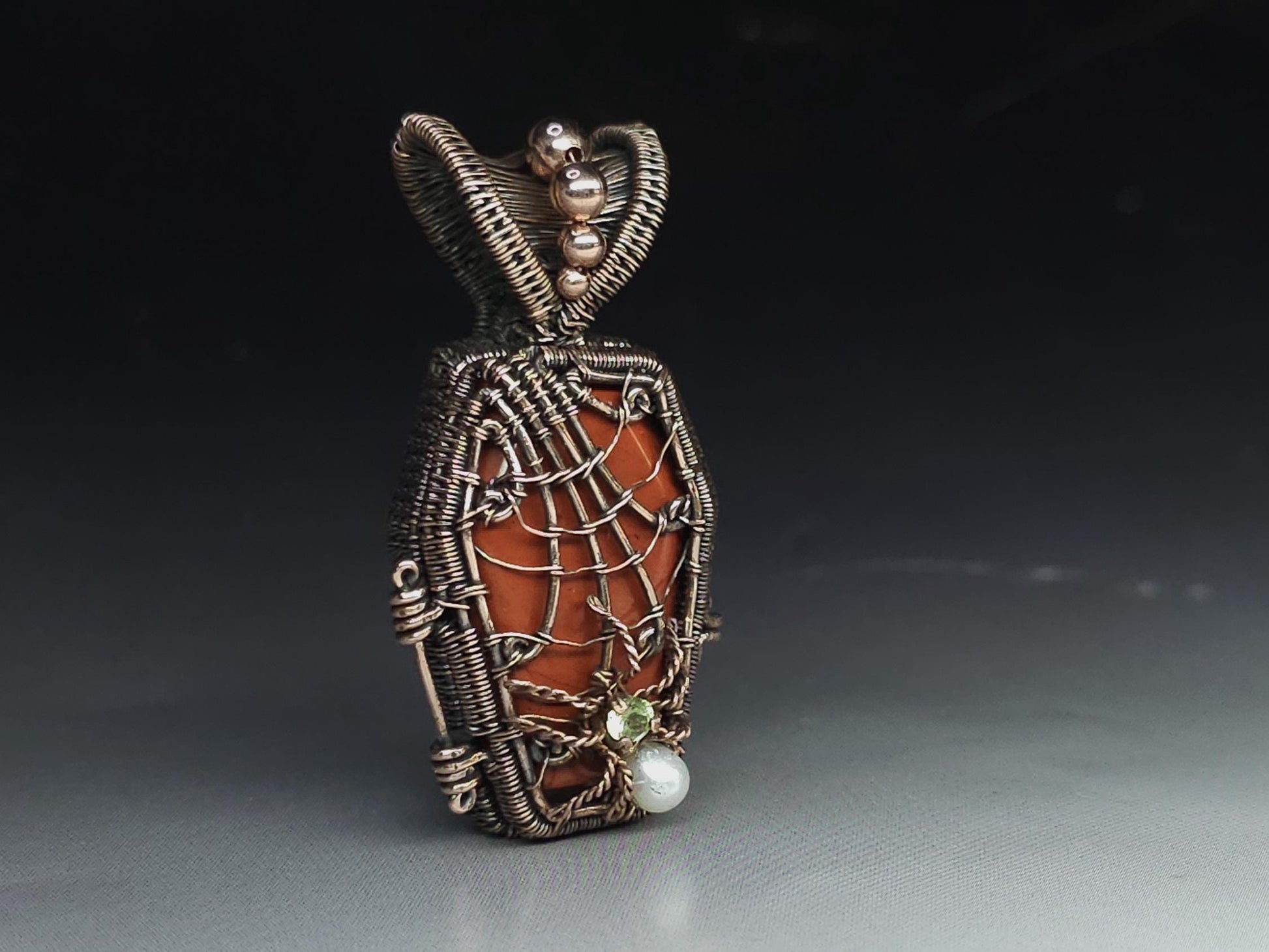 Kit + PDF Tutorial - hinged coffin pendant - wire weaving pattern - wire pendant