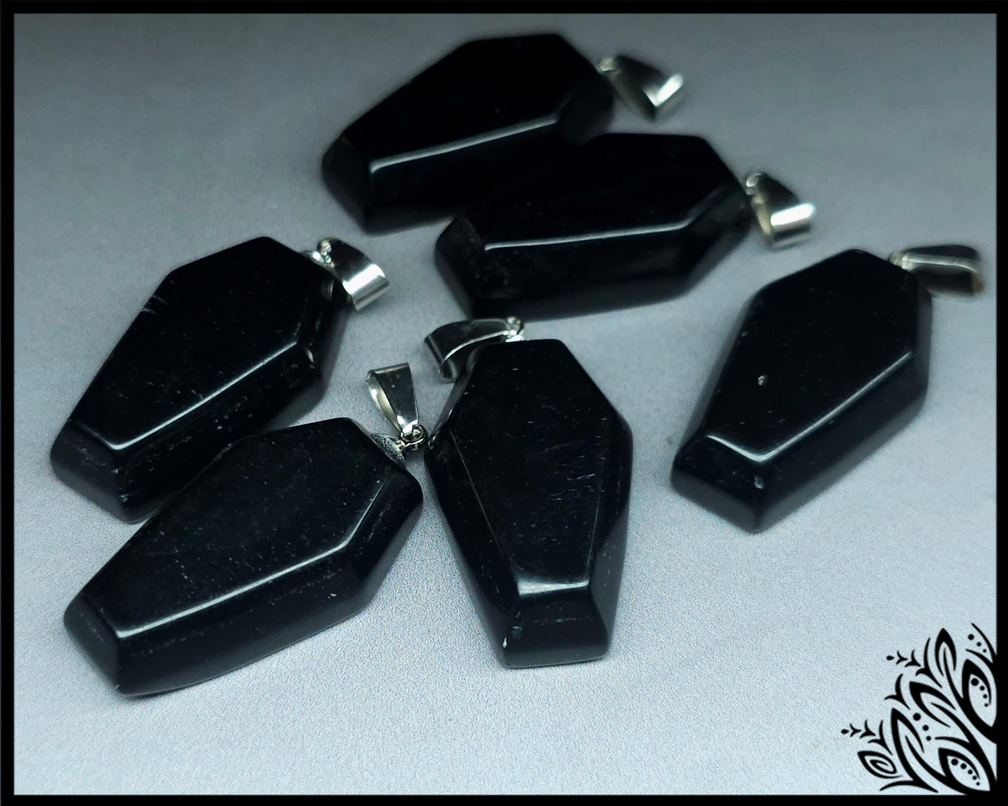 Obsidian cabochon - coffin shape - 35 mm