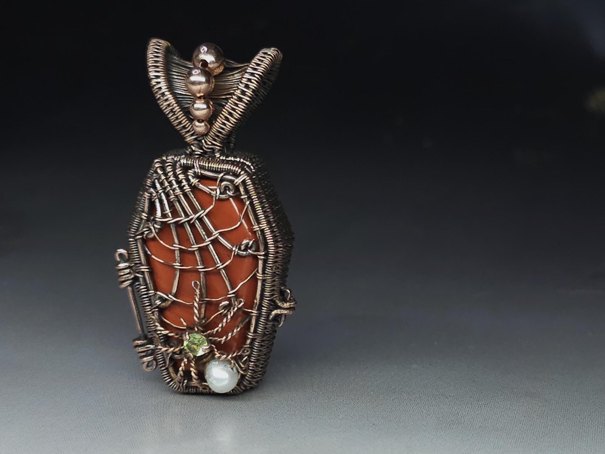 Kit + PDF Tutorial - hinged coffin pendant - wire weaving pattern - wire pendant