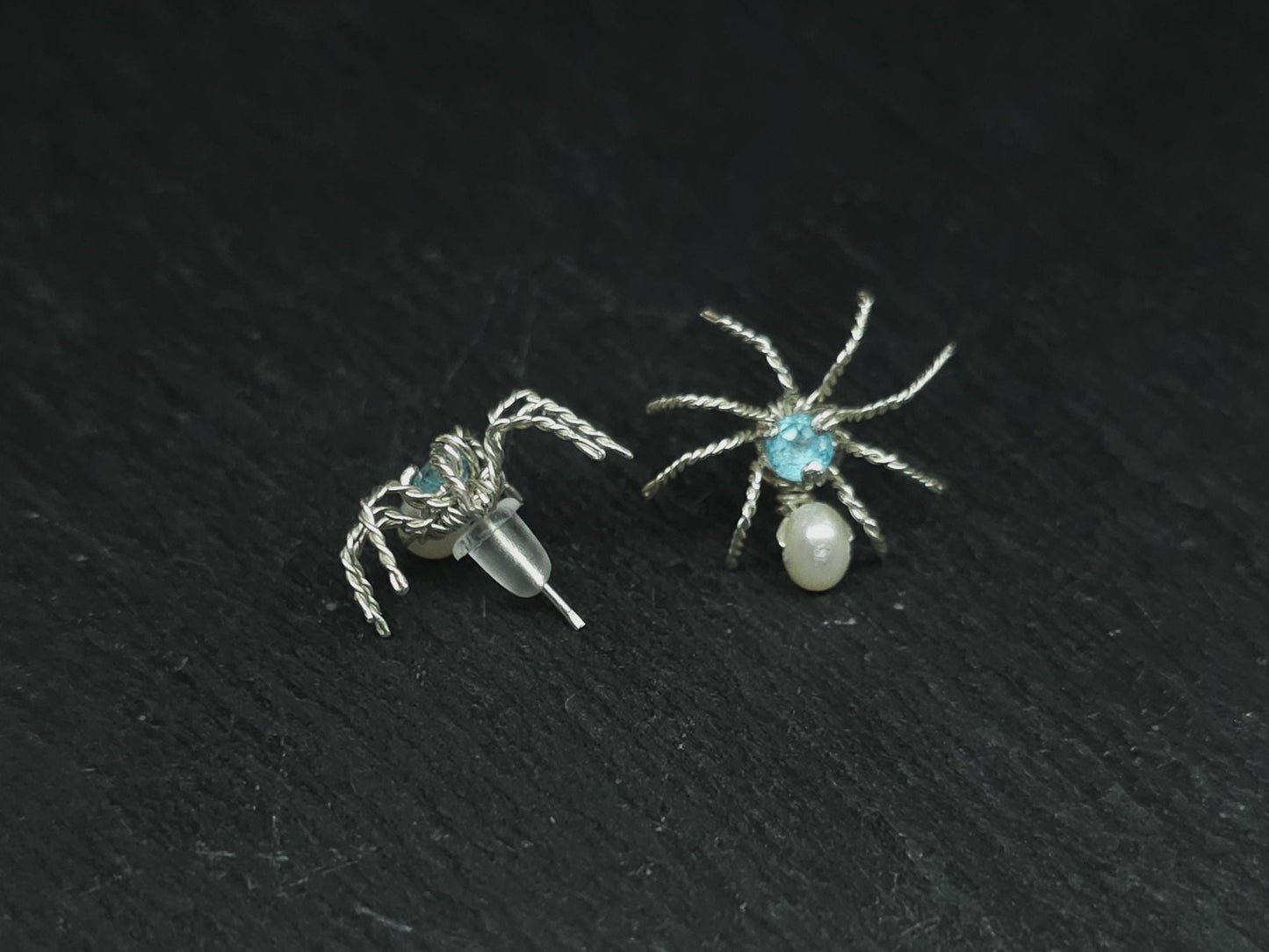 PDF TUTORIAL - Spider gemstone stud earrings - halloween earrings