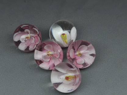 3D Lampwork flower sphere/orb - violet - 16 mm