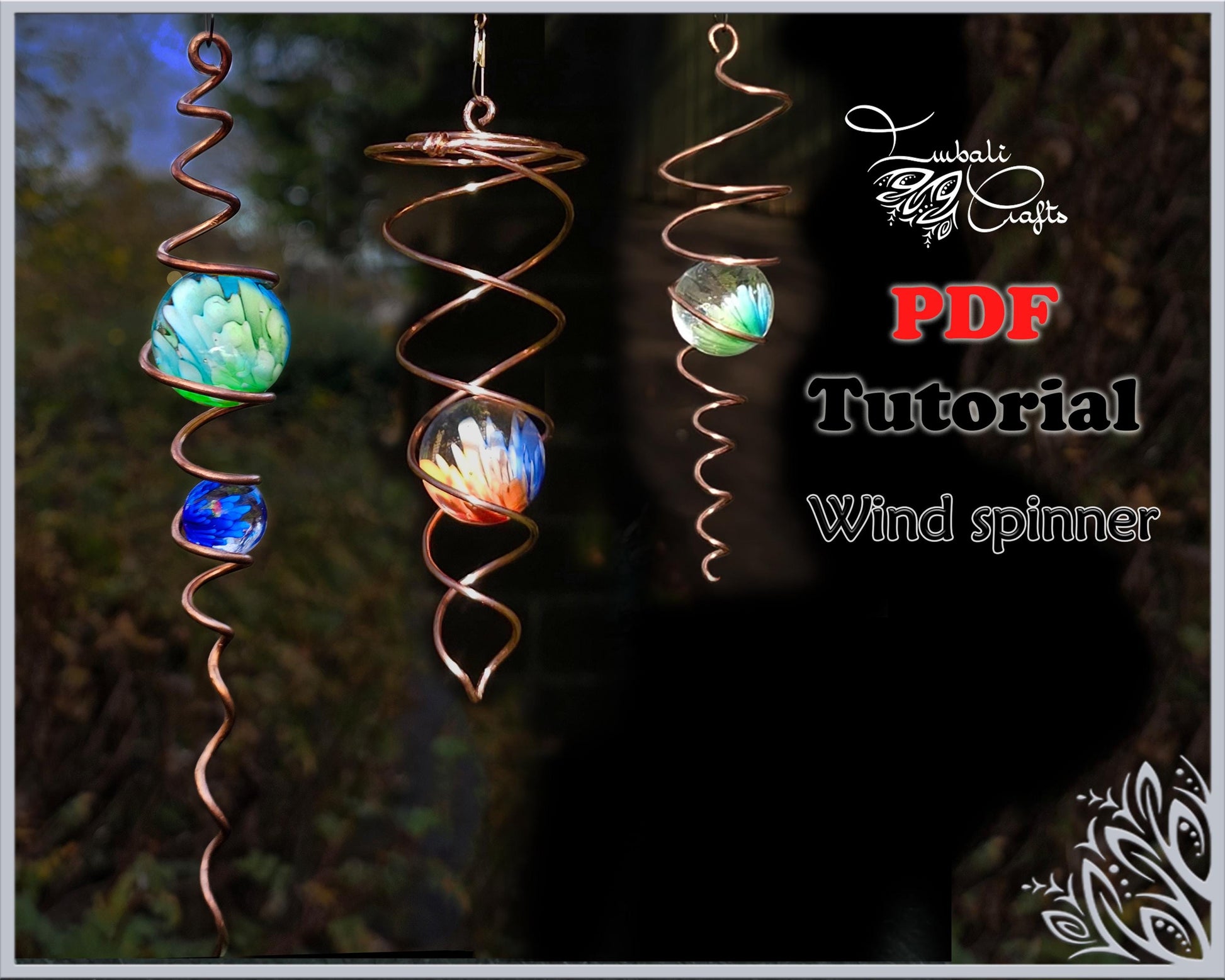 PDF Tutorial - Double sided star & wind spinner - wire weaving pattern - pendant tutorial - wire pendant