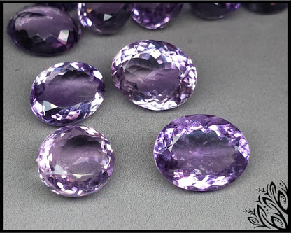 Amethyst facted gemstone - oval - 16-17 mm