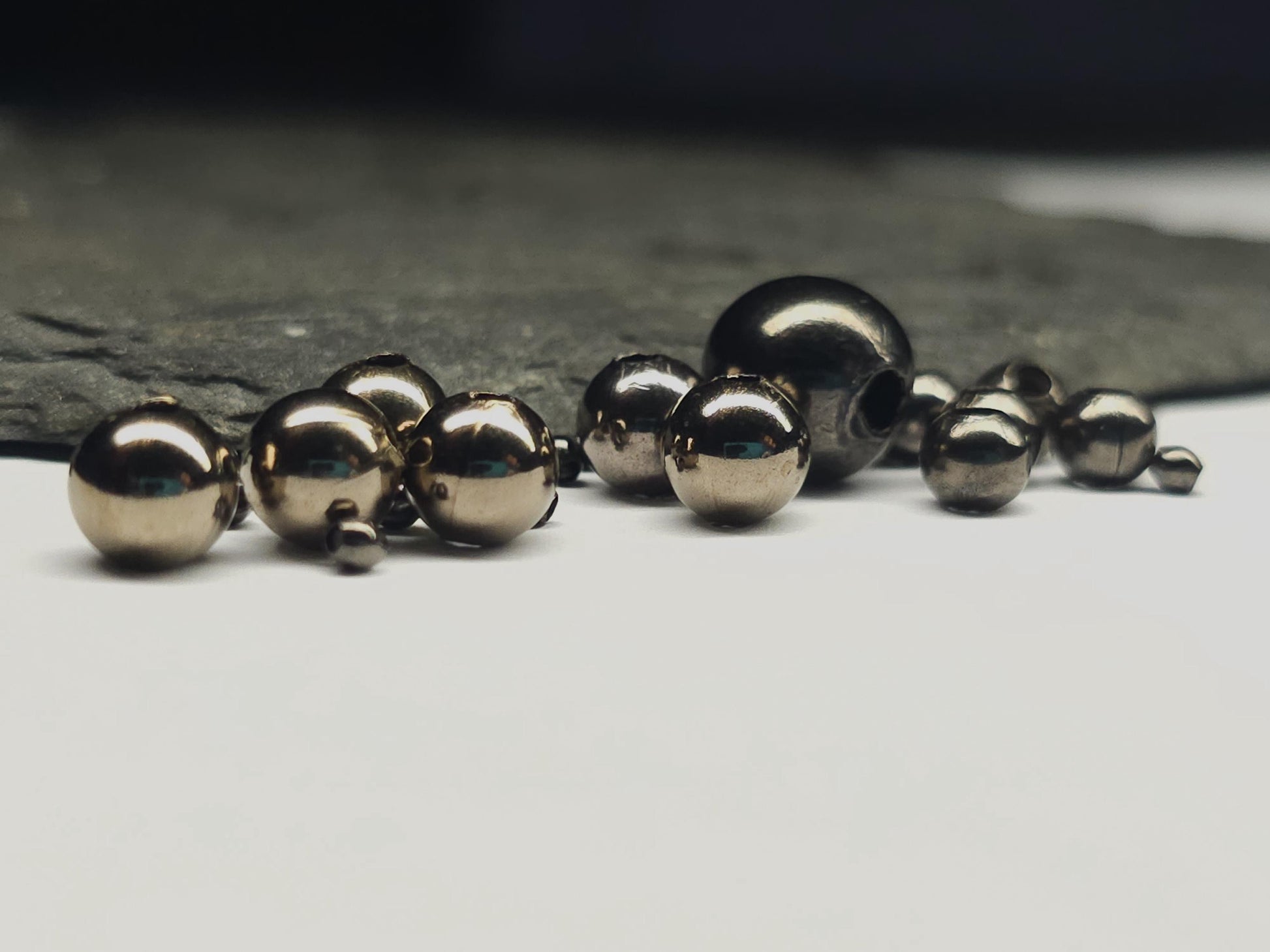 Gunmetal black beads