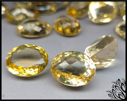 Citrine facted gemstone - oval - 16-17 mm