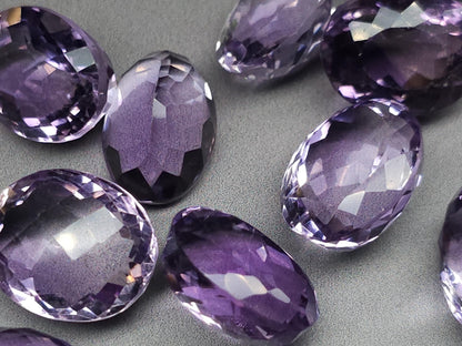 Amethyst facted gemstone - oval - 16-17 mm