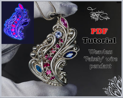 PDF Tutorial - Weaveless paisley wire pendant