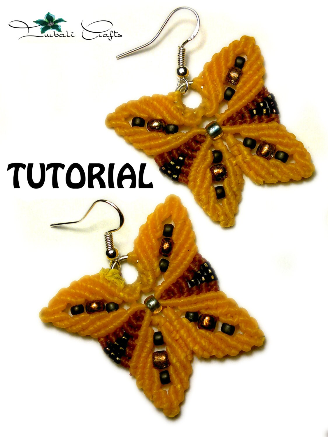 TUTORIAL - Butterfly Earrings - Macrame earrings -Boho earrings - Dangle earrings