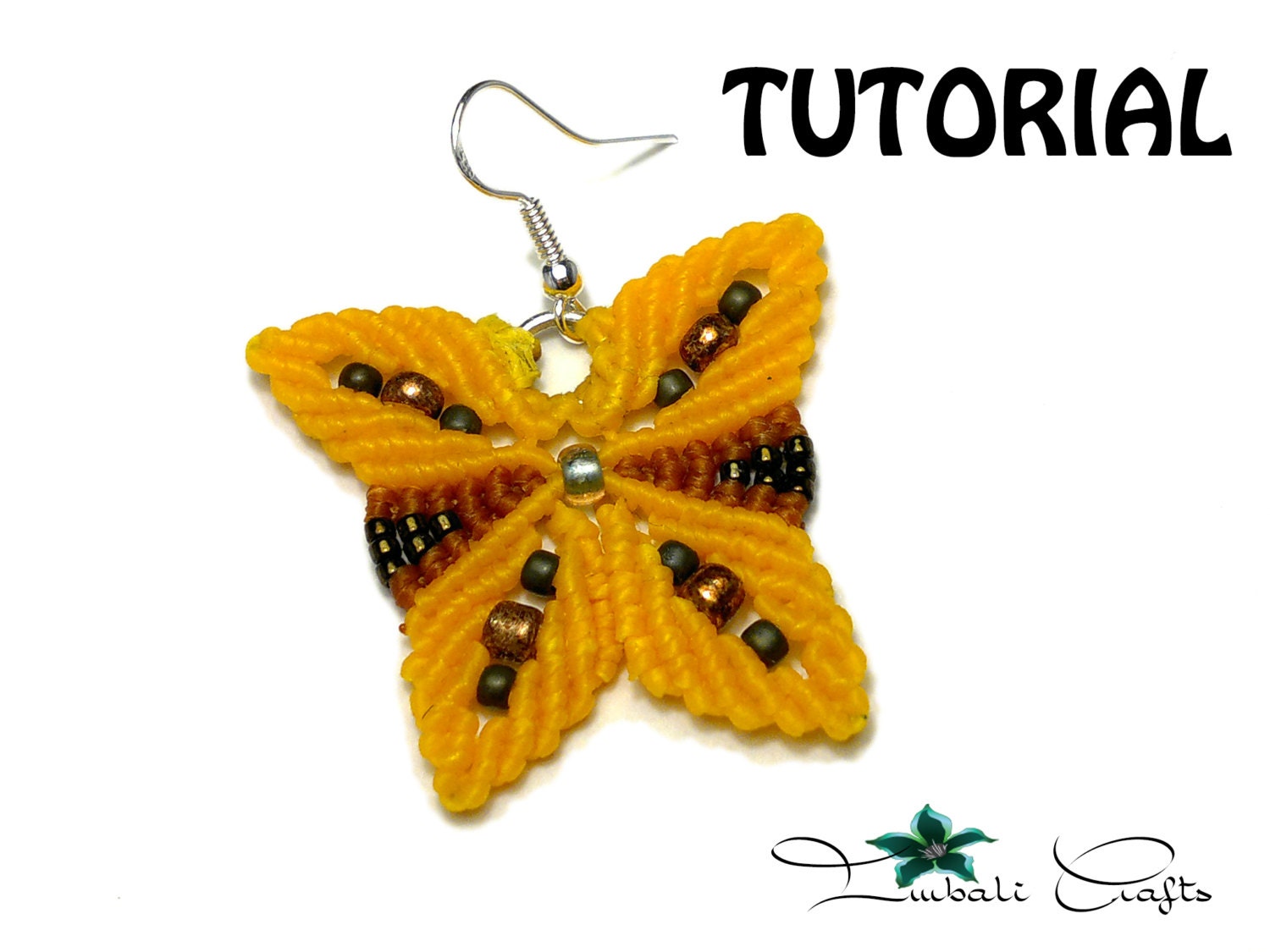 TUTORIAL - Butterfly Earrings - Macrame earrings -Boho earrings - Dangle earrings