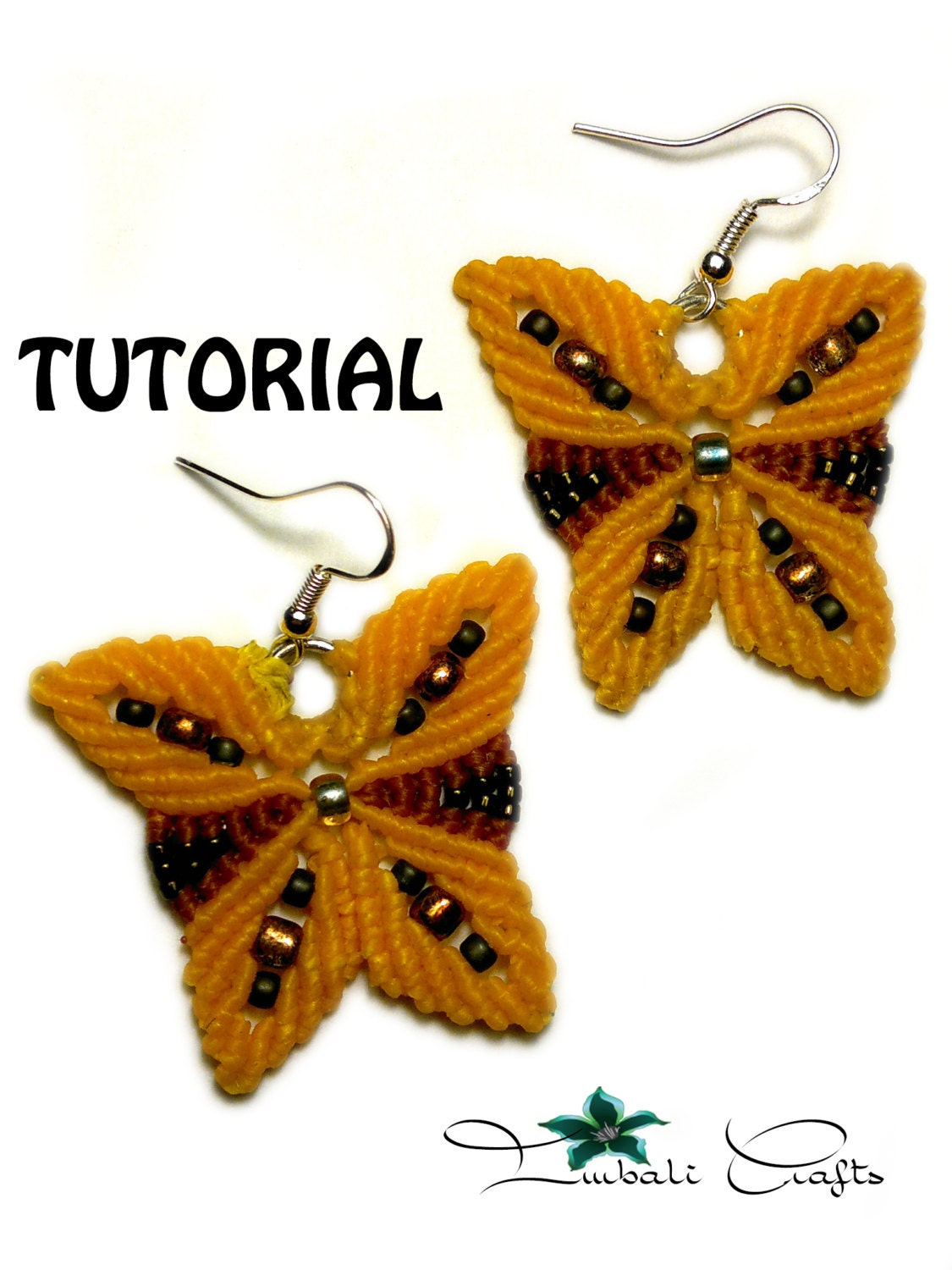 TUTORIAL - Butterfly Earrings - Macrame earrings -Boho earrings - Dangle earrings