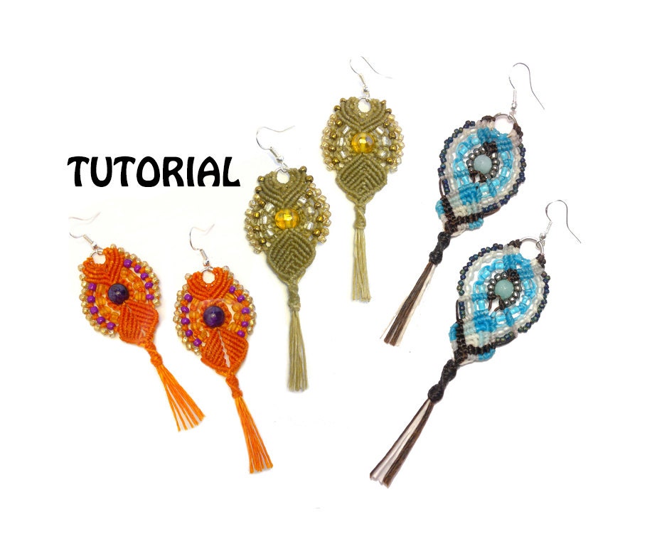 TUTORIAL - Micro Macrame Cleopatra Earrings